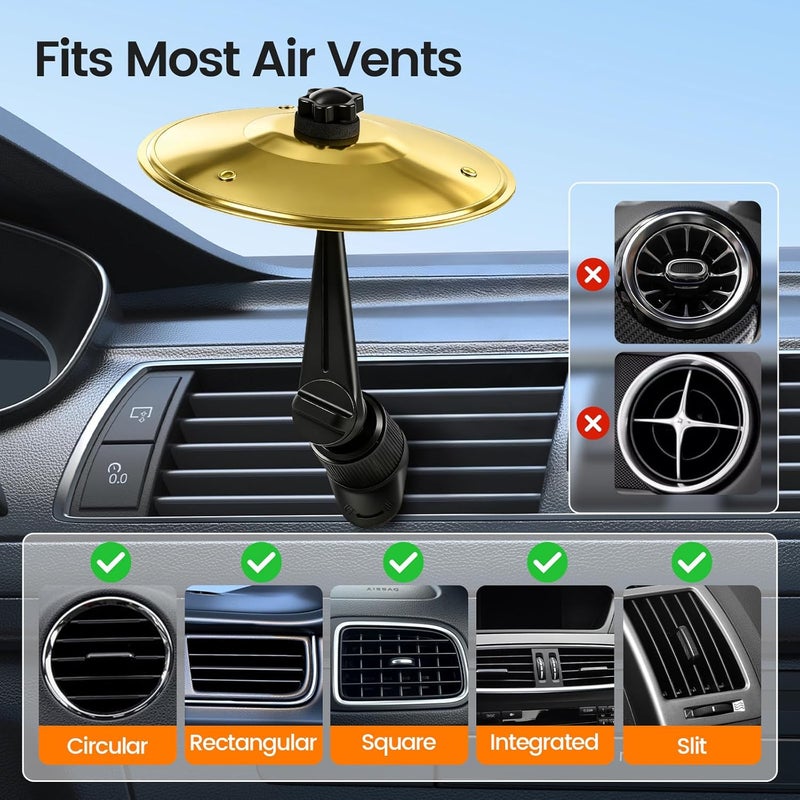 heetipuk 2026 Upgraded Mini Car Cymbal Air Vent Drum,Valentines Day Gifts for Him Mens Boyfriend,Funny White Elephant Gifts, Non-Blocking Car Crash Cymbals,Music Lovers, Family & Friends Ride Cymbals - Image 3